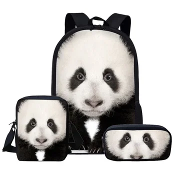 Panda Natisnjeni Šolsko Torbo Nastavljena Šolski Nahrbtnik za Najstnike Dekleta Fantje Schoolbags Otrok Nahrbtniki mochila escolar
