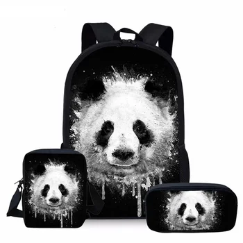 Panda Natisnjeni Šolsko Torbo Nastavljena Šolski Nahrbtnik za Najstnike Dekleta Fantje Schoolbags Otrok Nahrbtniki mochila escolar