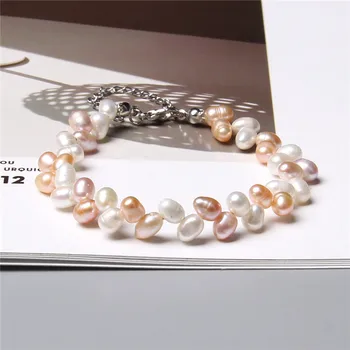 Naravni biser elegantne dame zapestnica nakit naravni Sladki krompir pearl čar noge nastavljiva zapestnica za ženske, darilo