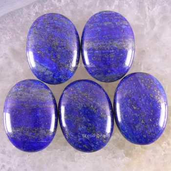 Naravni Kamen Kroglice Modre Lapis Ovalne Chrysoprase CAB 30x40mm Poldragi Kamni Prilegajo Ročno izdelan Nakit za Ženske, Moške 1PC K1679