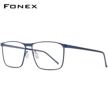FONEX Čistega Titana Očala Okvirji 2020 Nov Recept Oversize Velik Kvadrat Očala Moških Kratkovidnost Optični Okvir Očal 8526