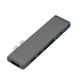 USB 3.1 Tip-C Središče Za HDMI je združljiv Adapter 4K Strele 3 USB C Središče s Pestom 3.0 TF SD Režo za Bralnik medijskih kartic PD za MacBook Pro/Zrak
