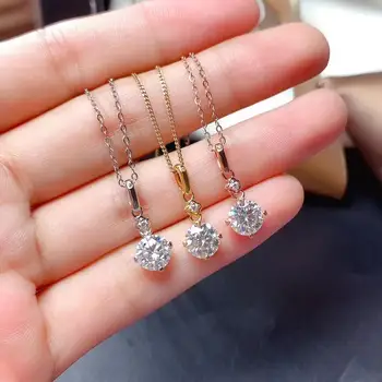 2020 novo lije moissanite ogrlica za ženske srebrna ogrlica nakita 925 sterling srebro, pozlačeno dekle darilo za rojstni dan