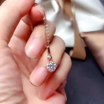2020 novo lije moissanite ogrlica za ženske srebrna ogrlica nakita 925 sterling srebro, pozlačeno dekle darilo za rojstni dan