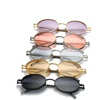 MINCL 2019 majhnosti Ovalne sončna Očala Moških Vintage sončna Očala, Classic, Retro Kovinski Okvir hip hop Ženske sončna očala Punk očala NX
