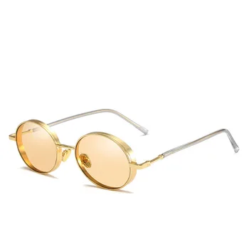 MINCL 2019 majhnosti Ovalne sončna Očala Moških Vintage sončna Očala, Classic, Retro Kovinski Okvir hip hop Ženske sončna očala Punk očala NX