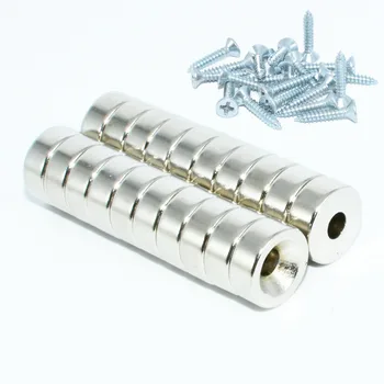 NdFeB Izvrtino Magnet Premera 12 mm Z Luknjo za Vijak 3 mm 4 mm 5 mm Debel Neodymium Redkih Zemelj Stalno Magnetics 20pcs