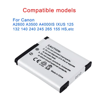PALO kamere, baterija NB-11L 3,7 V 1000mah li ion baterijo fotoaparata paket za CANON SX430 IXUS265 A2600 A2300 JE/A2400 JE/A2500