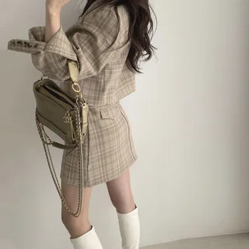 Poklic OL Urad Ženske Obleke korejski Elegantna Moda Temperament Kratek Suknjič, Krilo Obleko, dvodelno, Oblačila Za Jesen 2020