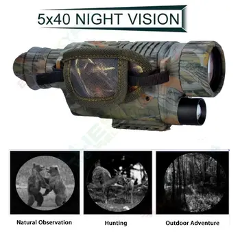 BOBLOV 5X40 Digitalni Infrardeči Nočno Vizijo Očala Oko 200m Obseg Video DVR Imagers za Lov 8GB Pot Kamero Naprave