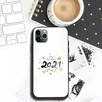 Srečno Novo Leto 2021 Telefon Primeru Oblikovalec Stekla Za Ipohne 12 7 8 PLUS 6s 11 Pro Max XR Nazaj Kritje Primera