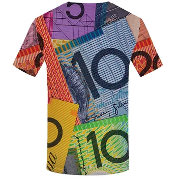 Zabavne majice Denar majica s kratkimi rokavi Moški Avstralski Dolar T-majice 3d Pisane Anime Oblačila Avstralija Tshirt Natisnjeni Povzetek Tshirts