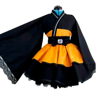 Naruto Uzumaki Cosplay Kostum Unisex Lolita Obleko Celoten Sklop Kimono Po Meri