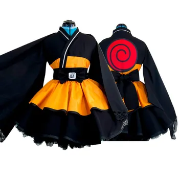 Naruto Uzumaki Cosplay Kostum Unisex Lolita Obleko Celoten Sklop Kimono Po Meri