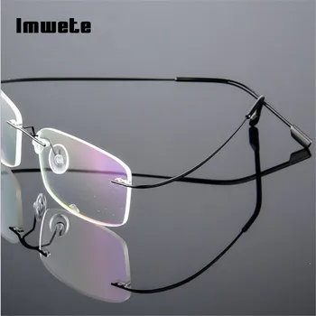 Imwete Titana Očala Okvirji Rimless Prilagodljiv Optični Okvir Recept Spektakel brez okvirjev Očal Eye glasses