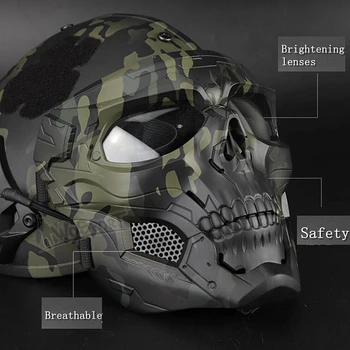 Taktično Paintball Lobanje Maske Vojaške Poln Obraz Varnost Airsoft Paintball Maske Na Prostem Dihanje Lov Streljanje Lobanje Masko