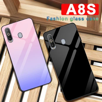 Za Samsung galaxy A8S primeru barva kaljeno steklo telefon pokrovček Za Samsung A8S SM-G8870 primeru Gradient stekla lupini coque 6.4