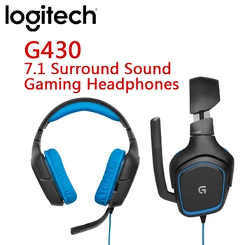Logitech G430 Gaming Slušalke 7.1 Surround Zvok Gaming Slušalke Za PC/PUBG Nastavljiv Hrupa preklic Obračanje Slušalke