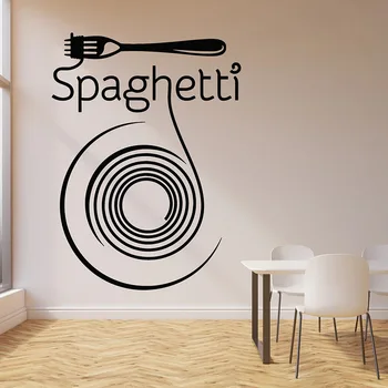 Špageti Vinilna Testenine Vilice Italijanski Restavraciji, Kuhinja, Jedilnica Notranjo Opremo Hladilnik Okno Vinilne Nalepke Zidana E776
