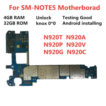 SamuelT Originalne matične plošče za Samsung Galaxy note5 Odklenjena mainboard N920T N920A N920V N920P N920G motherboard logiko c
