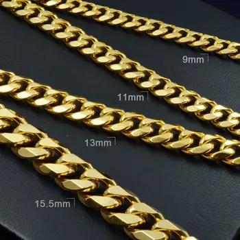 Moški trendy zlato ton verige ogrlica n276 60 cm 50 cm Dolžina