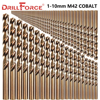 Drillforce 91PCS 1-10 MM M42 8% Kobalta Drill Bit Nastavite,HSS-CO Set Svedrov za Vrtanje v Kaljenega Jekla, Litega Železa &Nerjavečega Jekla