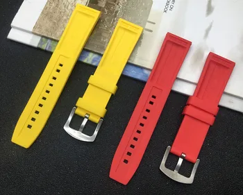Blagovne znamke 22 mm 24 mm Gume, silikona Watch pasu, Črna, Modro Rumena, Rdeča Watchband Za Breitling Navitimer Maščevalec trak logotip na orodja