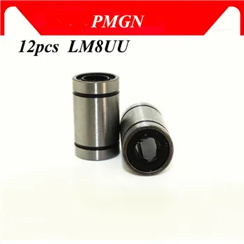 Visoke kakovosti 12 kos/veliko LM8UU 8 mm Linearni Kroglični Linearni Nosijo 8 mm 3d Tiskalnik Deli LM8 CNC Delov Tovarne Neposredno