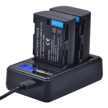 Powertrust 1860mAh DMW-BLF19 DMW DMW-BLF19e Li-ionska Baterija+LCD Dvojni USB Polnilec za Panasonic Lumix GH3 GH4 GH5 DMW-BLF19PP