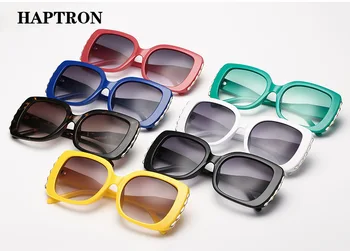 HAPTRON prevelik Letnik 90-ih Kvadratnih sončna Očala Ženske blagovne Znamke Luksuzni Trendovska sončna Očala UV400 odtenkih za ženske, Bela Zelena oculos