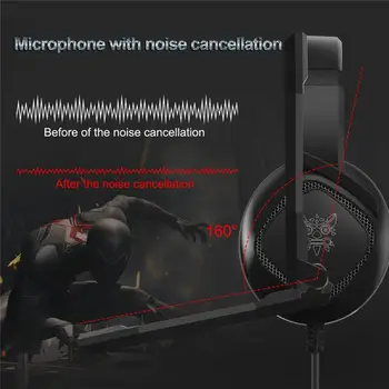Led Luči Gaming Slušalke Za Računalnik PS4 Igralec Nastavljiv Bass Stereo PC Gamer Nad Uho Slušalke Z Mikrofonom