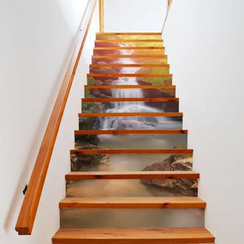 6pcs/13pcs 3D Barvne Slap Stopnice Vstajajo Nalepke Odstranljive Prodniki Stopnišče Nalepke Nepremočljiva Doma Dekor Stopnišče Decals