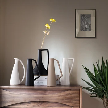 Nordijska Keramični Posušen Cvet Vazo Dekoracijo Moderna Dnevna Soba Verandi Vaza Dekoracijo Ustvarjalne Japonski Zen Vaza Doma Dekoracijo