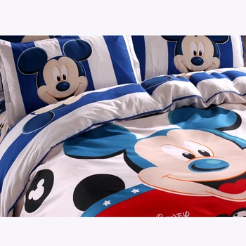 Disney Mickey Miške Minnie Mouse Winnie Rjuhe Kritje Set 3 ali 4 Kosov Twin Enotni Velikosti Posteljnine Komplet za Otroke Spalnica Dekor