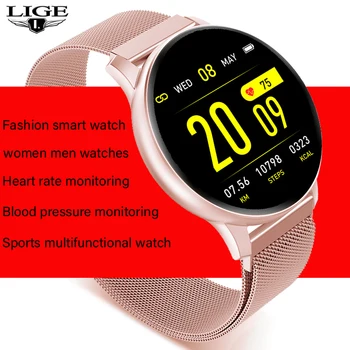 LIGE 2020 Nove Pametne Gledajo Ženske, Moške, Srčni utrip, Krvni Tlak Informacije Spomnite Šport Večnamensko Nepremočljiva Smartwatch+Box