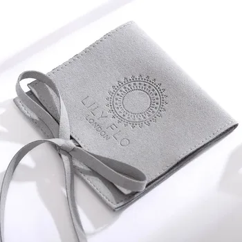 100 kozarcev osebno logotip nakit embalaža, vrečke, Natisnjena Mikrovlaken Sredstev Roza Nakit Embalaža Zaslon Darilo Krpo Vrečko