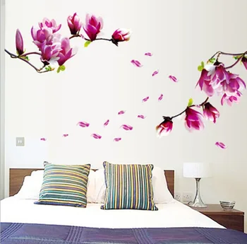 70*50 cm Magnolija cvet cvetovi nalepke, stenske nalepke, ustvarjalni modni dvorani ozadje cvetlični DIY prilepite doma spalnica AY9157