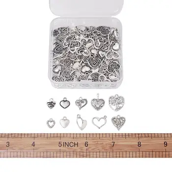1 Polje Starinsko Tibera Slog Zlitine Srce Obesek za ogrlico nakit, izdelava oskrbuje Debelo Pandahall F60