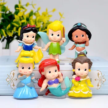 Disney Animacija Filmov, 6 kos / veliko Princesa Igrače sneguljčica Bell morska deklica PVC Akcijska Figura, Igrača