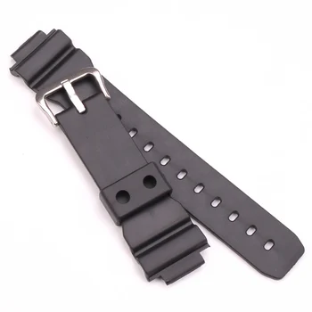 Watchbands 16 mm X 25 mm Moške Črne Športne Potapljanje Gume, Silikona Watch Trak Pasu Za Casio 6900 Serija Watch Dodatki