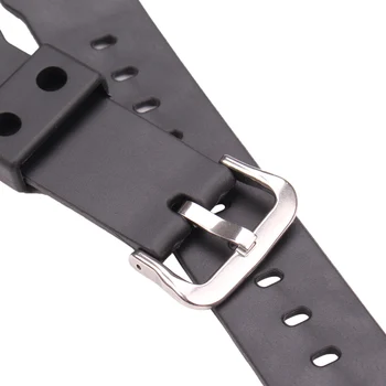 Watchbands 16 mm X 25 mm Moške Črne Športne Potapljanje Gume, Silikona Watch Trak Pasu Za Casio 6900 Serija Watch Dodatki