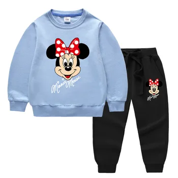 Disney Minnie Mouse Tiskanja Dekliška Oblačila, Ki Risanka Baby Hoodies Majica+Hlače 2 Kos Šport Obleke Malčka Otroci Trenirko
