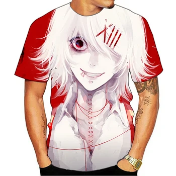 Moda majice Tokyo Ghoul majica s kratkimi rokavi Moški Krvi Tshirts Priložnostne Ken Kaneki Shirt Tiskanje Japonske Anime Obleko Cosplay Tshirt Natisnjen