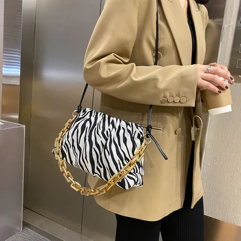 Modni verigi zebra tiskanje velikih zmogljivosti luksuznih blagovne znamke žensk Ramenski Messenger Bag vreče za ženske do leta 2020 torbice in torbe