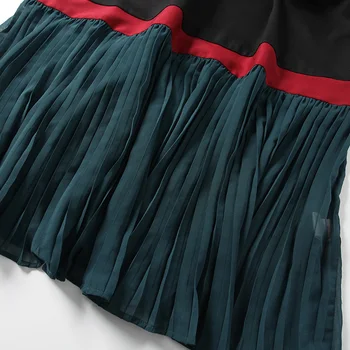 Siskakia Pomlad Poletje 2020 Plus Velikost oblačila za Ženske Urad dama Očesa Naguban Glej skozi Mozaik Flare Rokav Midi Dreses