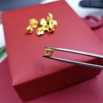 1PCS Čisto 24K Rumeno Zlato Žensk Obesek 3D Mini Sreča Kapljica Rose Cvet 0.14-0.2 g (Obesek samo)