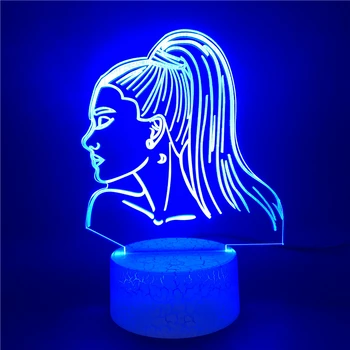 Led Nočna Lučka Budilka Znanja Pevka Ariana Grande Touch Senzor Lučka za Bluetooth Soba Namizno Dekoracijo 7 Barve z Daljinskim upravljalnikom