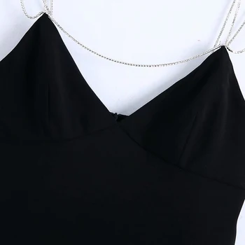 Ženska Moda in ženske Nosorogovo Vdelan Seksi Proti-Vrat Zanko Suh Backless Mini Elegantna Malo Črno Obleko