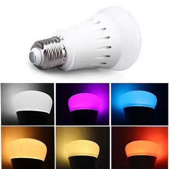 E27/E26/E14/B22 7W RGB+W Žarnica Blub AC85-265V Brezžični WiFi Smart Žarnice Glas Nadzorovanih Pisanih Zatemniti LED Žarnice