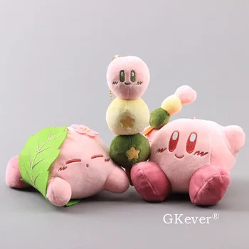 3 Slogi Super Srčkan Kirby Plišastih Keychain Kirby z Dodatki Mini Plišaste Lutke 9-17 cm